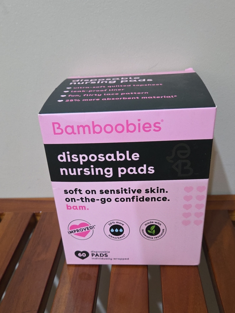 Bamboobies Nursing Pads for Breastfeeding, 60 Count, Disposable Breast Pads NEW